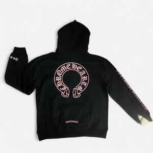 Chrome Hearts Online Exclusive Horse Shoe Hoodie Black/Pink - size L
